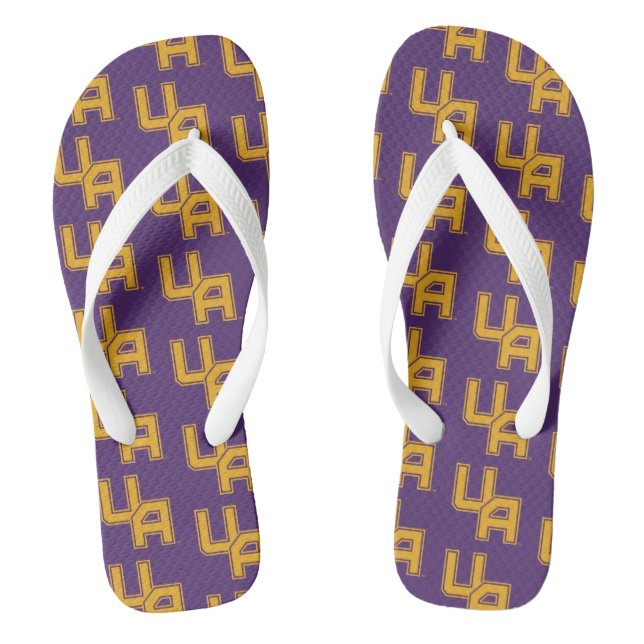 University at Albany Initials Logo Flip Flops (Footbed)