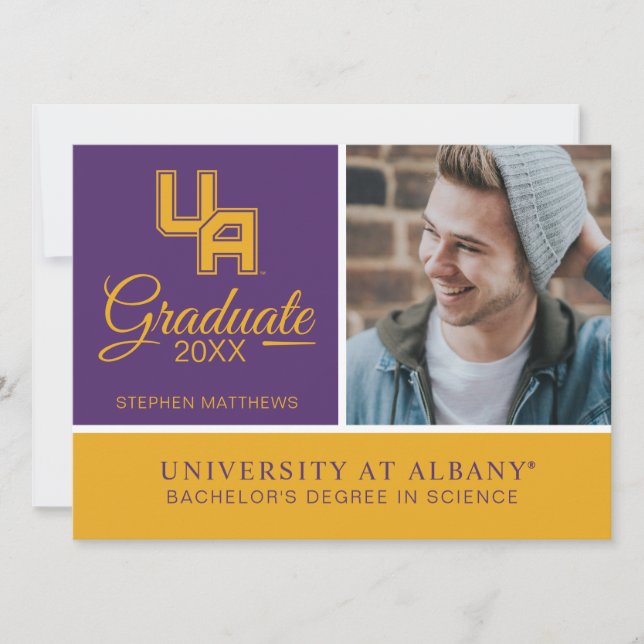 University at Albany Initials Logo Invitation (Front)
