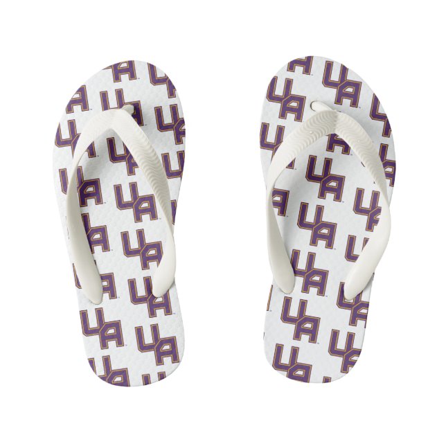 University at Albany Initials Logo Kid's Flip Flops (Footbed)