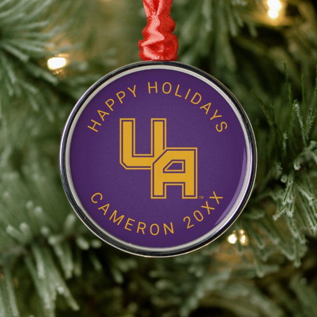 University at Albany Initials Logo Metal Ornament (Tree)