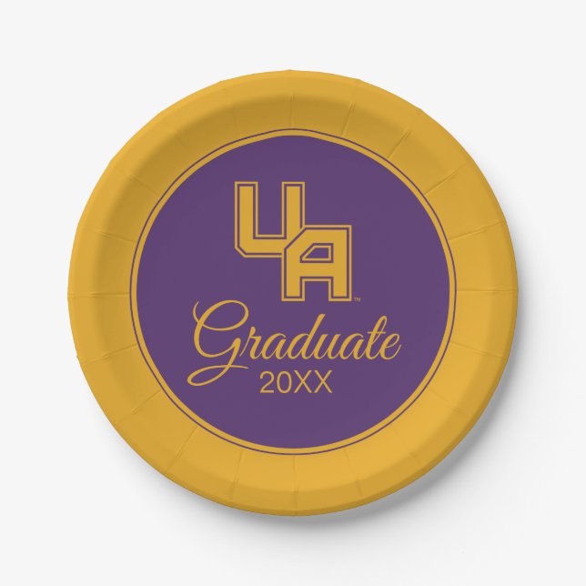 University at Albany Initials Logo Paper Plate (Front)