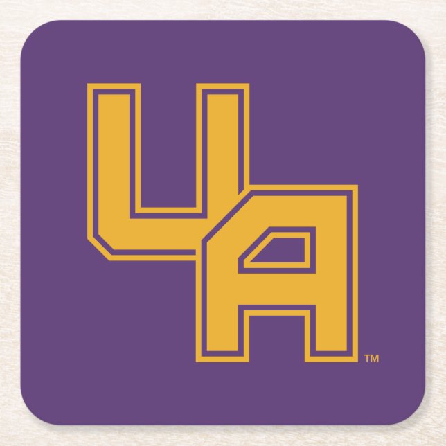 University at Albany Initials Logo Square Paper Coaster (Front)