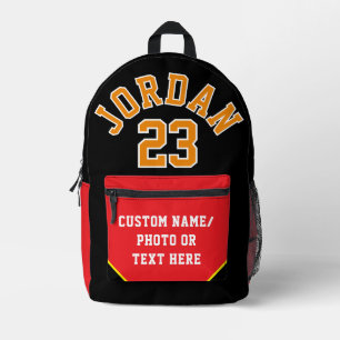 University Backpack, Jersey Print Men's College Printed Backpack