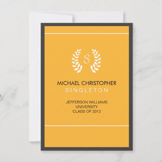 University Black & Gold Graduation Announcement (Front)
