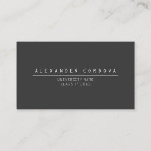 UNIVERSITY/COLLEGE STUDENT DK GRAY Business Card