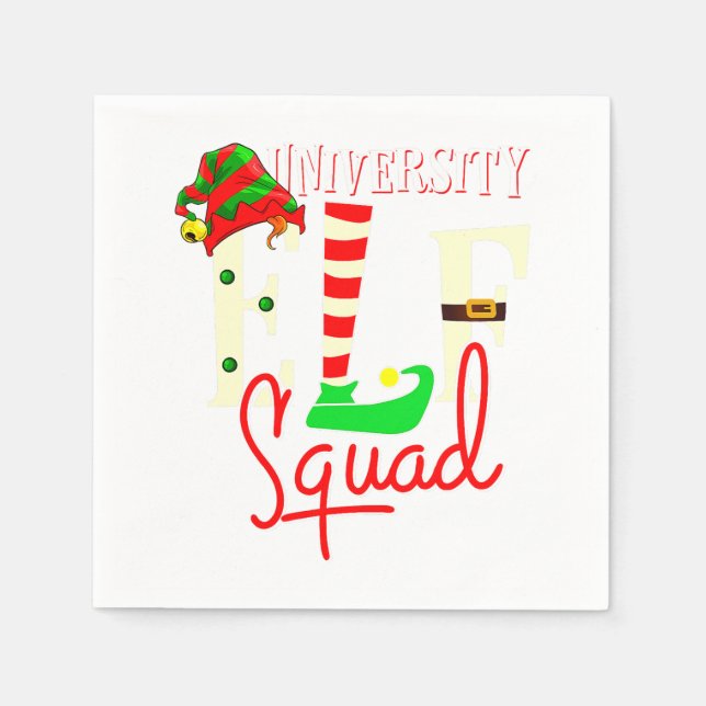 University Elf Squad Christmas Gift for University Napkin (Front)
