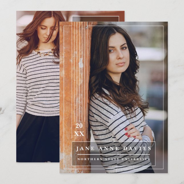 University Graduate, Graduation Announcements (Front/Back)