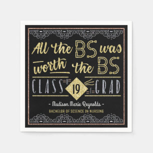 University Graduation Bachelors Degree Funny Grad Napkin