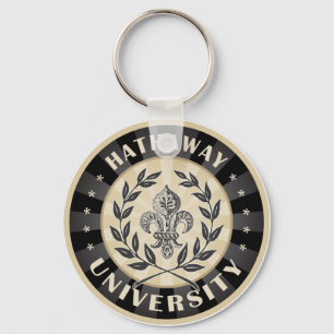 University Hathaway Black Keychain