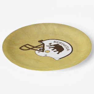 University of Beringia Football Helmet Paper Plate