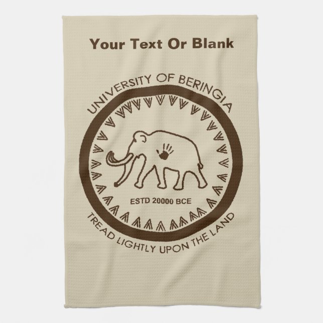 University of Beringia Mammoth Kitchen Towel (Vertical)