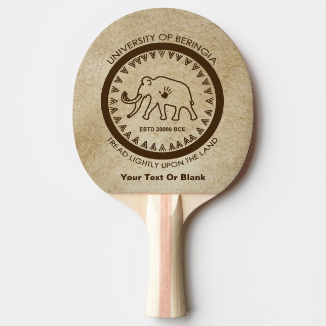 University of Beringia Mammoth Ping Pong Paddle (Front)