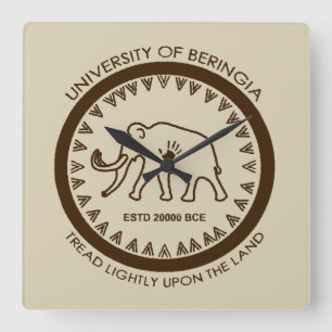 University of Beringia Mammoth Square Wall Clock