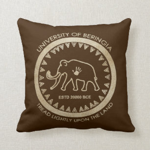 University of Beringia Mammoth Throw Pillow