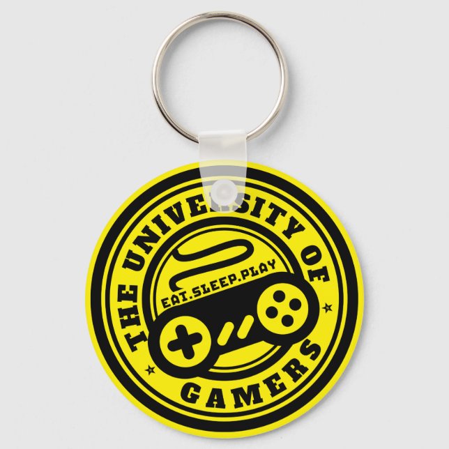 University of Gamers Logo Gaming Keychain (Front)