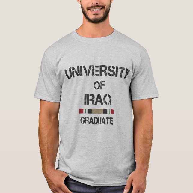 University of Iraq distressed 2 graduate T-Shirt (Front)
