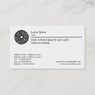 University of Life - Black Rule Business Card