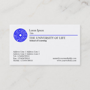 University of Life - Blue Rule Business Card