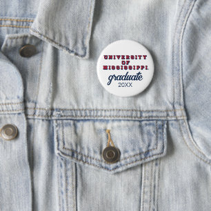 University of Mississippi   Block Type 2 Inch Round Button