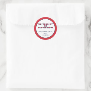 University of Mississippi   Block Type Classic Round Sticker