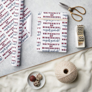 University of Mississippi Block Type Wrapping Paper