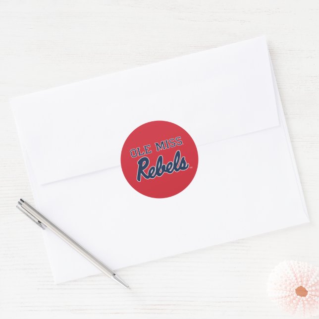 University of Mississippi | Ole Miss Rebels Classic Round Sticker (Envelope)