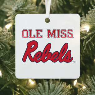 University of Mississippi   Ole Miss Rebels Metal Ornament