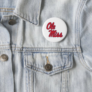 University of Mississippi   Ole Miss Script 2 2 Inch Round Button