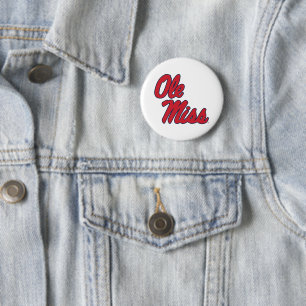 University of Mississippi   Ole Miss Script 2 Inch Round Button