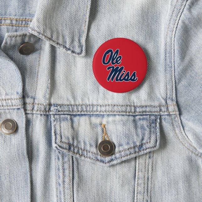 University of Mississippi | Ole Miss Script 4 2 Inch Round Button (In Situ)