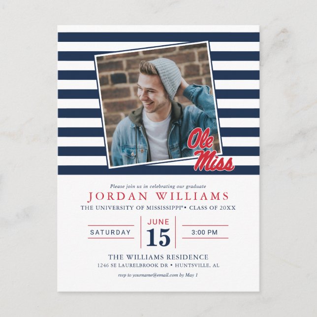 University of Mississippi | Ole Miss Script Announcement Postcard (Front)