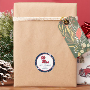 University of Mississippi   Ole Miss Script Classic Round Sticker