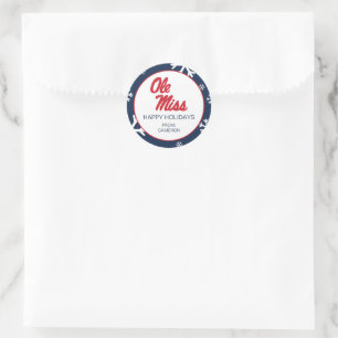 University of Mississippi   Ole Miss Script Classic Round Sticker