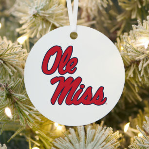 University of Mississippi   Ole Miss Script Metal Ornament