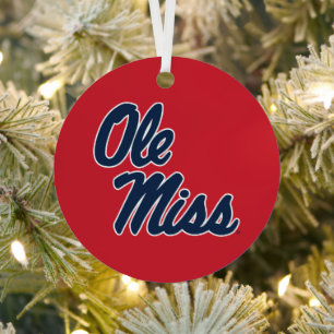 University of Mississippi   Ole Miss Script Metal Ornament
