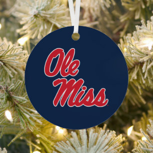 University of Mississippi   Ole Miss Script Metal Ornament