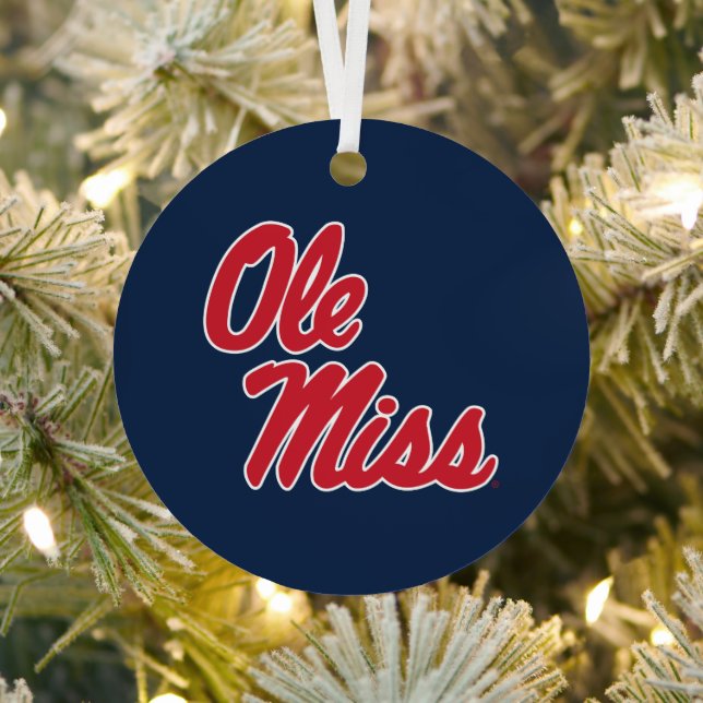 University of Mississippi | Ole Miss Script Metal Ornament (Insitu)