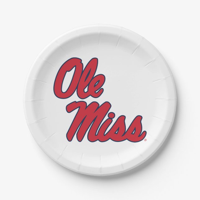 University of Mississippi | Ole Miss Script Paper Plate (Front)