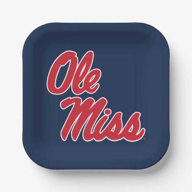 University of Mississippi | Ole Miss Script Paper Plate (Front)
