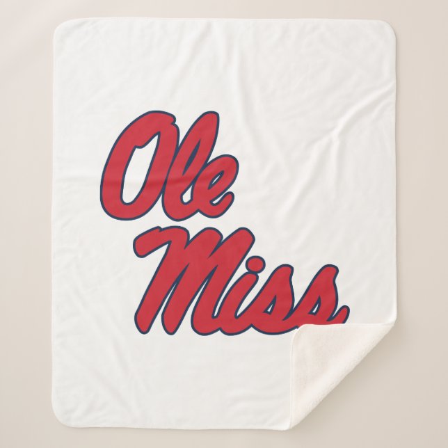 University of Mississippi | Ole Miss Script Sherpa Blanket (Front)