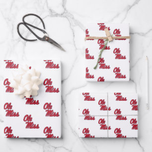 University of Mississippi Ole Miss Script Wrapping Paper Sheet