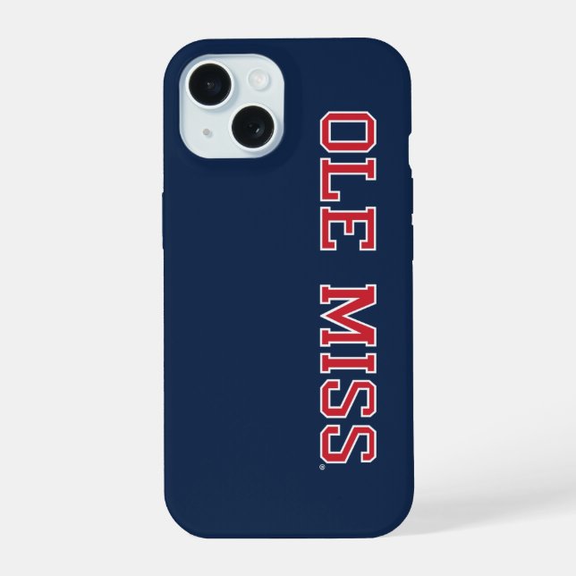 University of Mississippi | Ole Miss Wordmark iPhone 15 Case (Back)