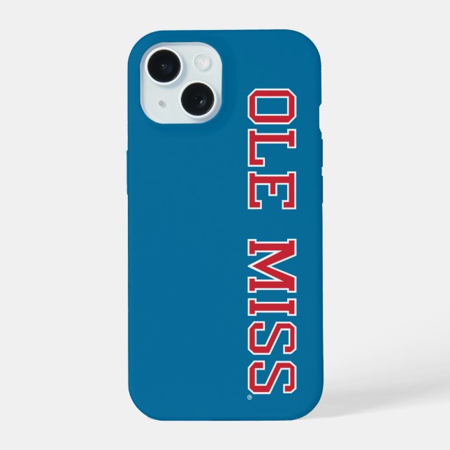 University of Mississippi | Ole Miss Wordmark iPhone 15 Case (Back)