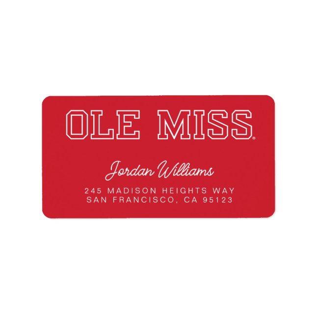 University of Mississippi | Ole Miss Wordmark Label (Front)
