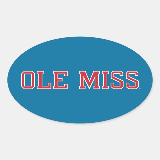 University of Mississippi | Ole Miss Wordmark Oval Sticker (Front)