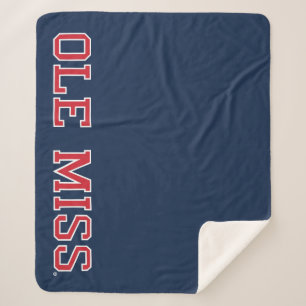 University of Mississippi   Ole Miss Wordmark Sherpa Blanket