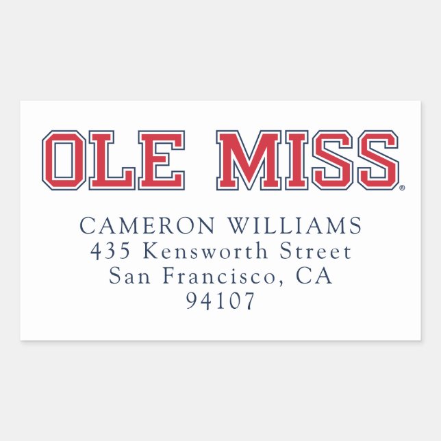 University of Mississippi | Ole Miss Wordmark Sticker (Front)