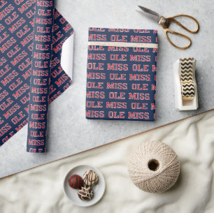 University of Mississippi   Ole Miss Wordmark Wrapping Paper