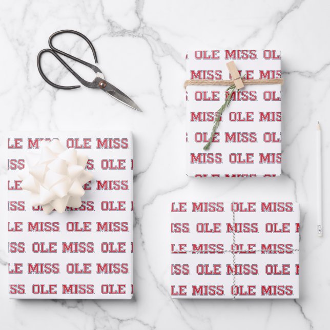 University of Mississippi | Ole Miss Wordmark Wrapping Paper Sheet (Front)