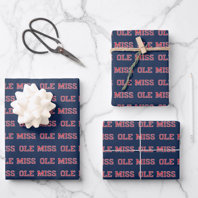 University of Mississippi | Ole Miss Wordmark Wrapping Paper Sheet (Front)